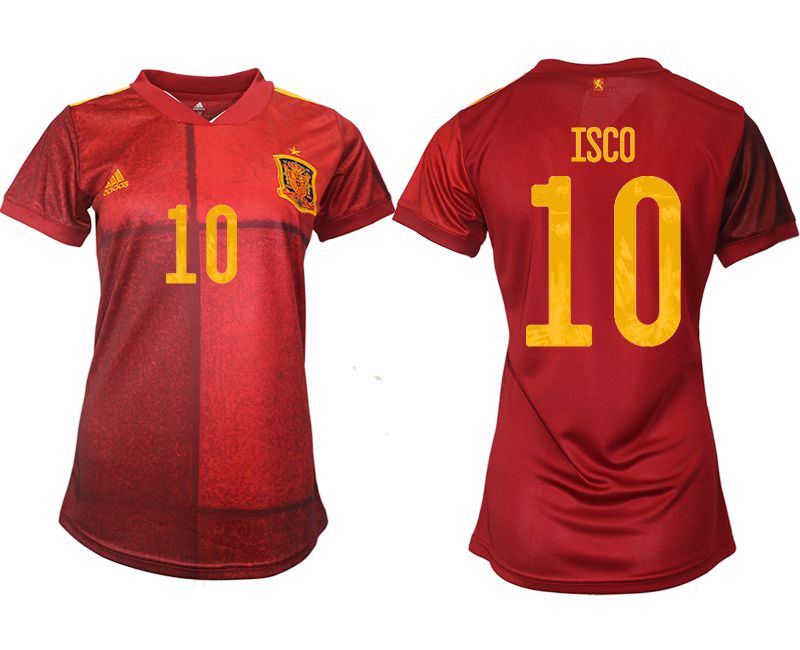 Women 2021-2022 Club Spain home aaa version red #10 Soccer Jerseys->women soccer jersey->Women Jersey